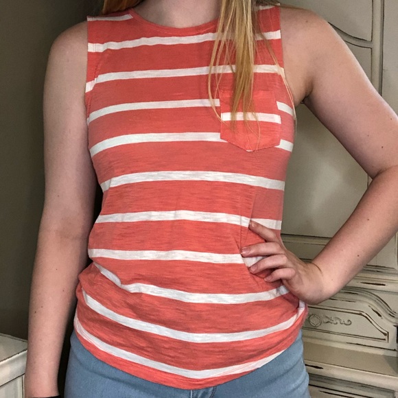 Tops - 💐Horizontal Stripe Tank Top with Pocket